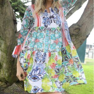 Blue Lemon Ruffle Dress